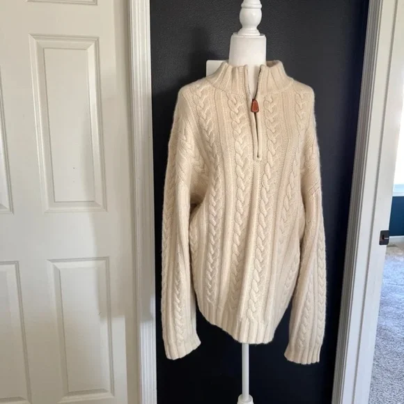 Daniel Cremieux 100% Cashmere Quarter Zip Sweater in Beige
size XXL - Picture 2 of 12